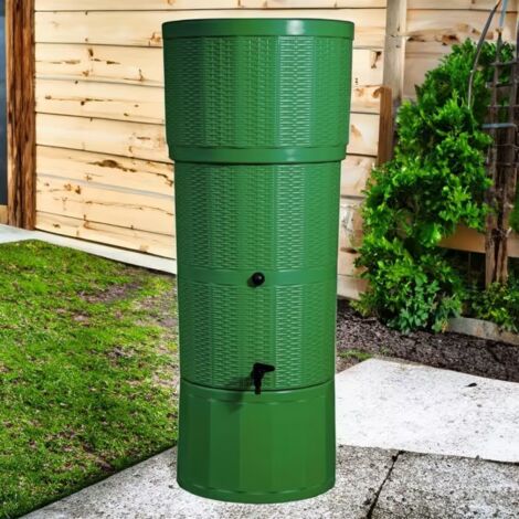 150l-rattan-wicker-effect-polybutt-water-butt-green