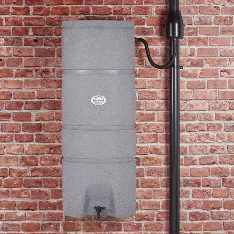 160L Wall Mounted Water Butt Space Saving Rainwater Tank Pink Grey 160l-wall-mounted-water-butt-space-saving-rainwater-tank-pink-grey