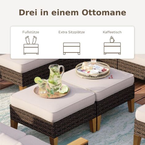PHIVILLA Rattan Garten Loungemöbel Set für 57 Personen Gartensofa