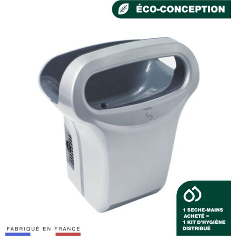 Sèche-mains EXP'AIR gris métal automatique à air pulsé - JVD