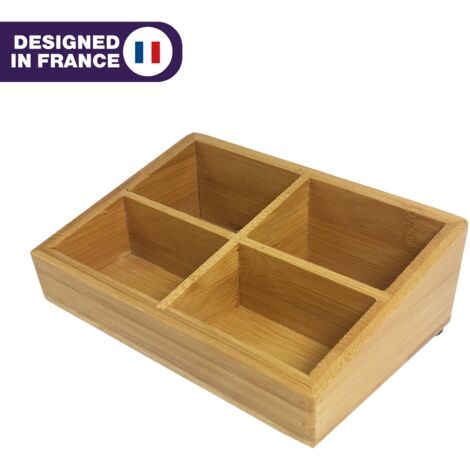 JVD - Porte-sachets Stylus en bambou FSC, design élégant, éco-responsable, idéal pour chambres dhôtel. - Matériel professionnel (1/3)