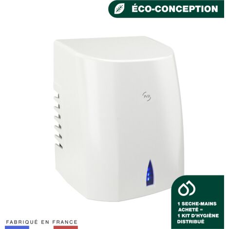 JVD – Sèche-mains automatique 600W – Moteur brush – Séchage ultra rapide 10-15s – Capot aluminium anti-vandalisme – Pour sanitaires d'entreprise