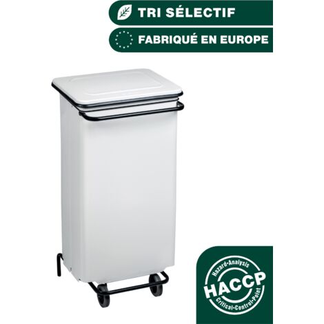 JVD - Conteneur mobile à pédale 110L métal Blanc - Matériel professionnel