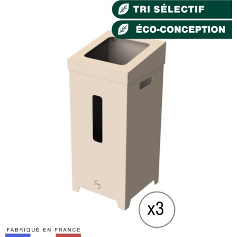 JVD - Kit de 3 poubelles 75L en carton 100% FSC ou recyclé. - Matériel professionnel (1/6)