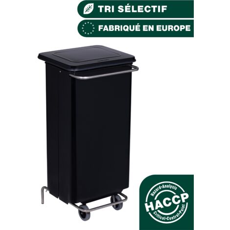 JVD - Conteneur mobile à pédale 110L métal Noir - Matériel professionnel