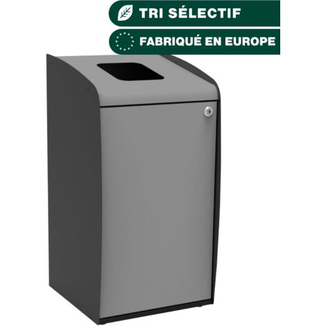 JVD - Borne de tri sélectif 80L grise à ouverture frontale - Matériel professionnel (1/4)