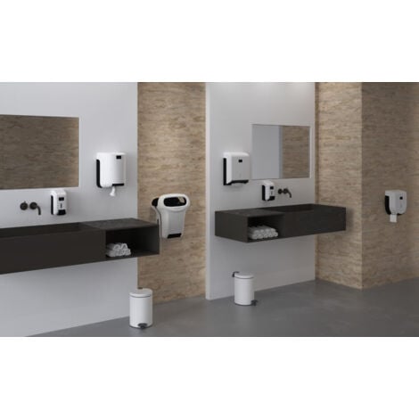 JVD - Distributeur Savon Cleanline gel Blanc - Compatible savon toute marque - Matériel professionnel