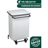 JVD - Conteneur mobile à pédale 70L métal Blanc - Matériel professionnel