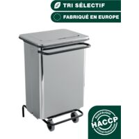 JVD - Conteneur mobile à pédale 70L Inox Brillant - Matériel professionnel
