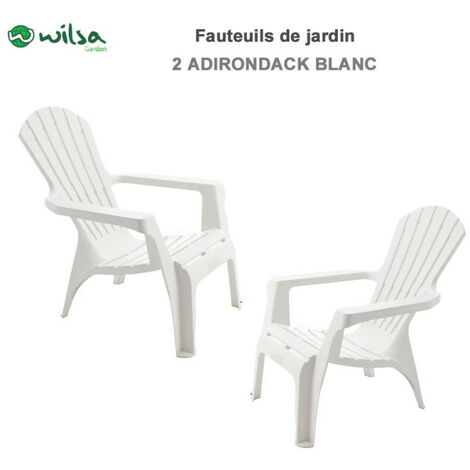 Sessel Adirondack Polypropylenharz Wilsa Garden - Weiß - 2 Sessel Adirondack