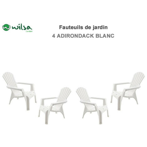Sessel Adirondack Polypropylenharz Wilsa Garden - Weiß - 4 Sessel Adirondack