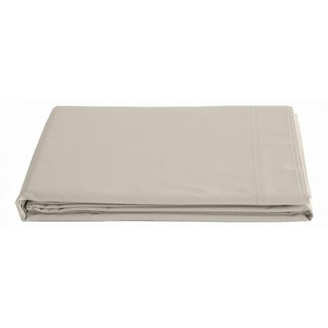 Perkal-Flachbettlaken aus reiner, langstapeliger, gekämmter Baumwolle 80 Fäden/cm² "Vent du Sud" - Elfenbein - 270 x 300 cm für Kingsize-Bett