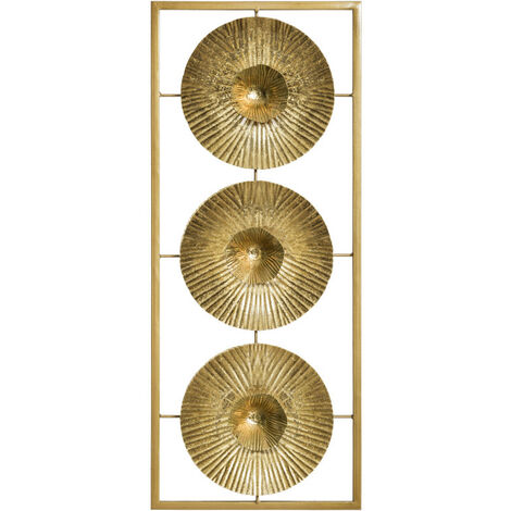 Wanddekoration aus goldfarbenem Metall 25 x 61 cm atmosphera