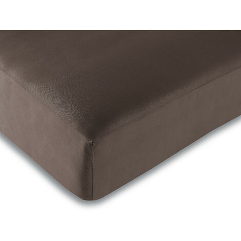Spannbettlaken 100% Baumwolle/57 Fäden/cm² - 180 x 200 cm - Choco