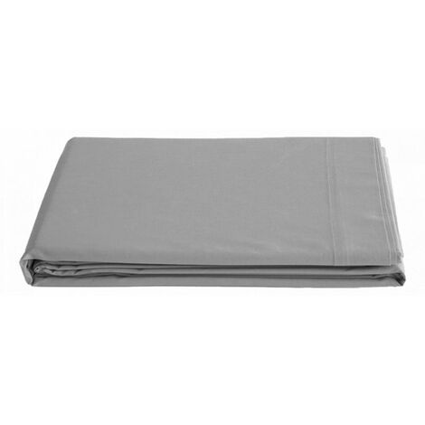 Perkal-Flachbettlaken aus reiner, gekämmter, langstapeliger Baumwolle 80 Fäden/cm² Vent du sud - Stahl - 240 x 300 cm für ein Doppelbett