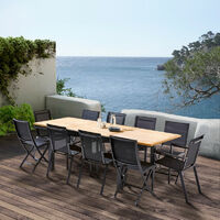Gartenmöbel Set Bali T 6 / 10 + F 6 + C 4 Teak Schwarz Wilsa Garden