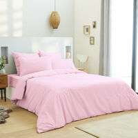Bettdeckenbezug rosa 260 x 240 cm / 100% Baumwolle / 57 Fäden/cm² für Kingsize-Doppelbett