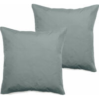 2er-Pack Perkal-Kopfkissenbezüge aus reiner, langstapeliger, gekämmter Baumwolle 80 Fäden/cm² Südwind - Lichen - 2er-Pack Kopfkissenbezüge 65 x 65 cm