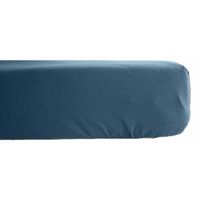 Spannbetttuch aus Perkal aus reiner gekämmter langstapeliger Baumwolle 80 Fäden/cm² mit 35 cm Mütze Südwind - Marine - 160 x 200 cm 35 cm Mütze