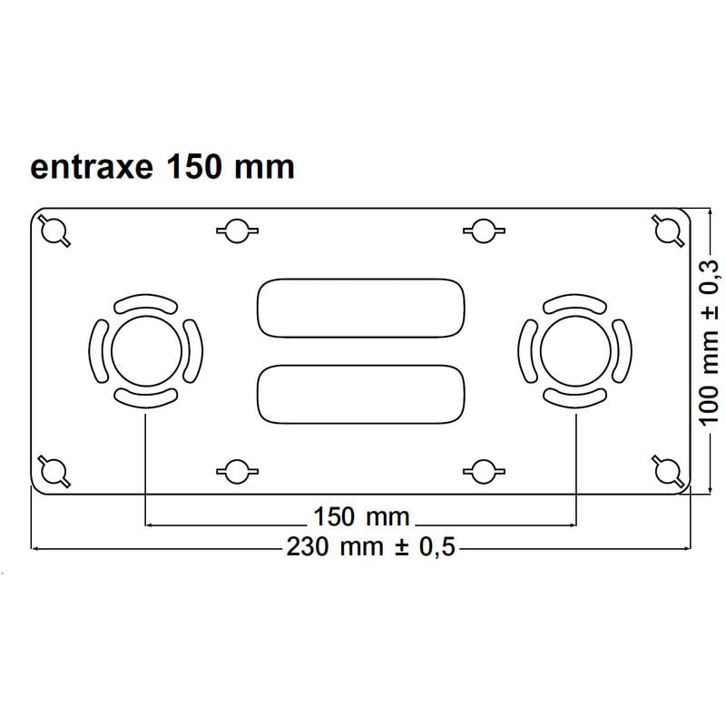 Platine 150mm f15x21 cuivre d14, ROBIFIX