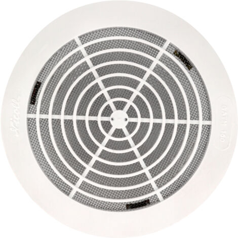 Nicoll – Grille d'aération ronde Ø160 mm avec moustiquaire – Résine synthétique – Installation rapide à clipser – Passage d'air 124 cm²