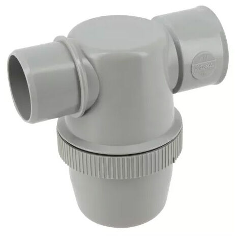 Nicoll – Siphon de lavabo PVC-C gris Ø 40 – Entrée horizontale – Garde d'eau 50 mm – Collage facile sur réseau PVC