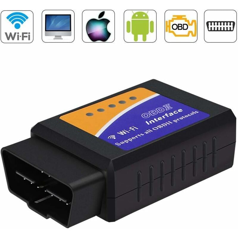 Adaptateur OBD2 WIFI, ELM 327, Outil de diagnostic automatique des codes  d'erreur, Android & IOS APPLE IPHONE