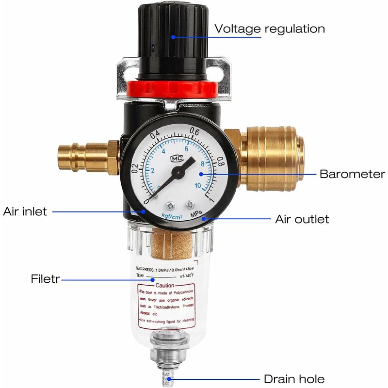 Raccord air comprimé extérieur 1/4 rapide séparateur compresseur tuyau  tige vis