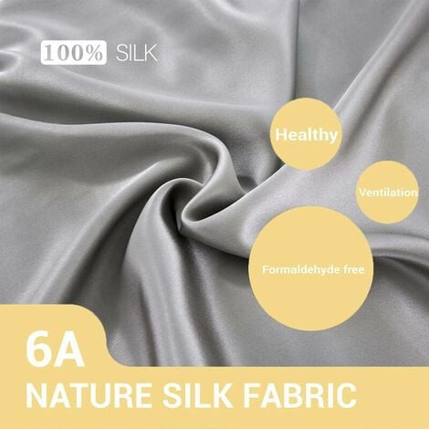 Acheter Taie d'oreiller en soie pure 100 % naturelle pour cheveux et peau,  des deux côtés, lisse.