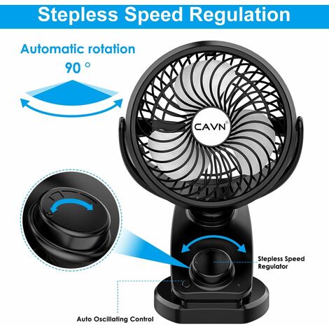 Petit ventilateur de bureau USB (blanc) - Mini ventilateur de table  silencieux pour la maison, la chambre à coucher, le bureau, alimenté, 3  vitesses, vent fort, antidérapant, rotation à 360° 