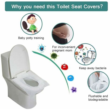Protege WC Jetable, Protection Toilette wc Jetable 60 PCS Couvre Siege  Lunette wc Emballage Individuel Matériau Antibactérien Format