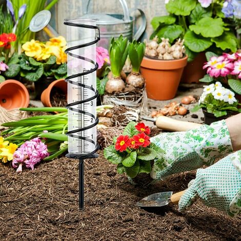 Pluviomètre pour jardin avec support en métal - Nature