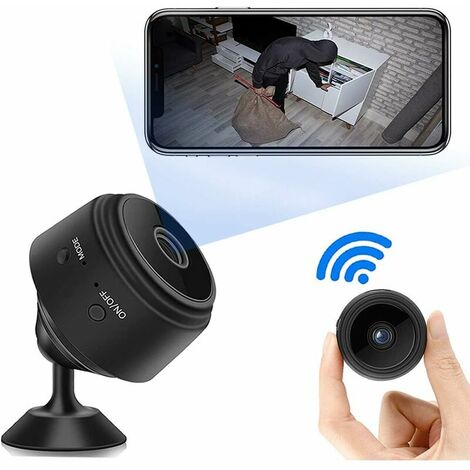 Caméra cachée de connexion wifi sans fil, 1920x1080p Mini 140 ° caméra wifi  grand angle, caméra espion de sécurité à domicile nounou caméra avec  détection de mouvement, enregistrement d'alarme, USB Pl