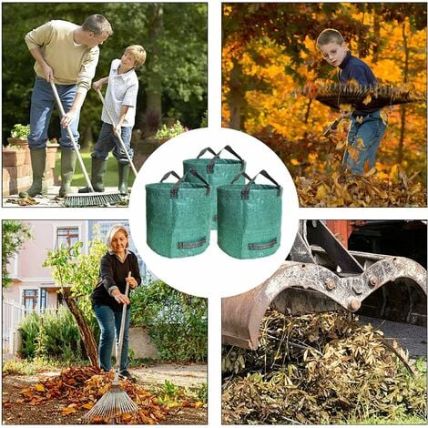 VOUNOT Sacs de jardin XXL Lot de 6 sac jardin 272L Sacs de déchets jardin  résistants Sac à déchets de Jardin Sac déchet en PP robuste Sacs poubelle  de jardin, Vert, 6*272L, (