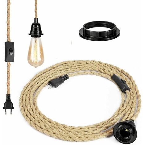 Suspension DIY avec corde de chanvre, câble textile, suspension