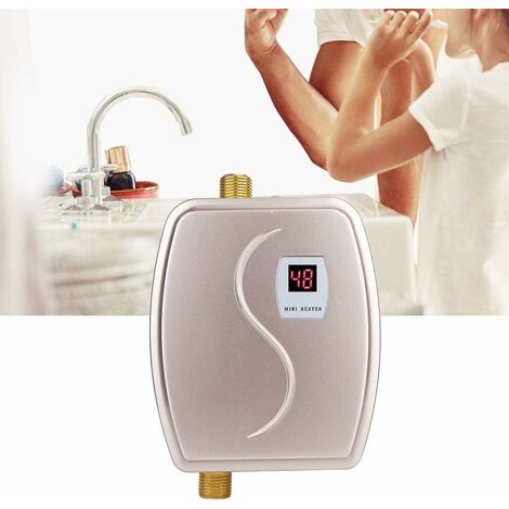 3400W Mini Chauffe-Eau Instantané système de douche Doré sans