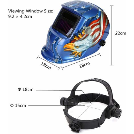 ZOLGINAH Casque de Soudure Automatique - Masque de Soudure avec 2 Capteurs de filtre à ombre réglables DIN9-13 pour le soudage à l'arc de MIG TIG MAG [Classe énergétique A+++]