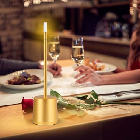 ZOLGINAH Lampe de Table Sans Fil Rechargeable Usb, 3000mAh lumiere bureau LED tactile puissante pile, 3 températures de couleur, pour chevet, camping, interieur, exterieur, terrasse, restaurant