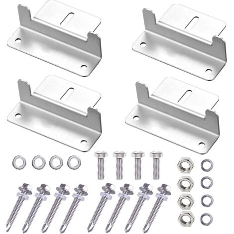 ZOLGINAH 4pcs Panneau Solaire Montage Support en Forme de Z pour RV Boat Roof Off Grid Camping en Plein air Van Caravan avec écrous et boulons (1/5)