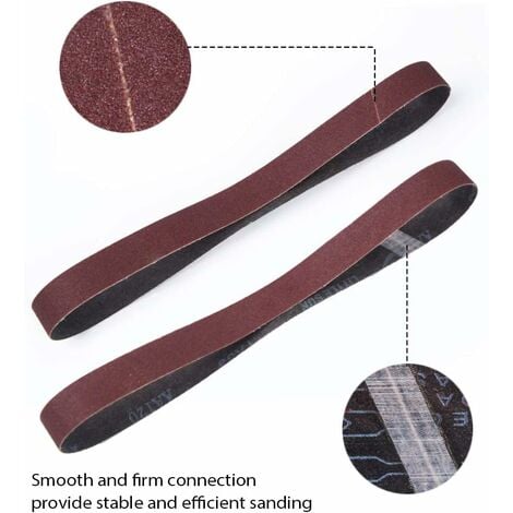 ZOLGINAH Bande Abrasive,25 x 762 mm, Bandes Abrasives Mixte (3x grains 80/120/150/240/400) pour Ponceuses à Bande（15 pièces ）