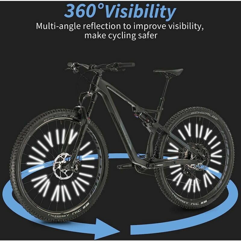 36pcs Réflecteur de Rayon Vélo Roue Rayon Réflecteur 360° Visibilité et  Montage Facile Catadioptres Vélo