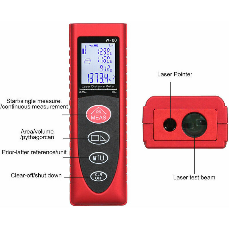 Mileseey S2 télémètre Laser Bluetooth 60/80/100m ruban Laser portable  rechargeable mesure de Distance