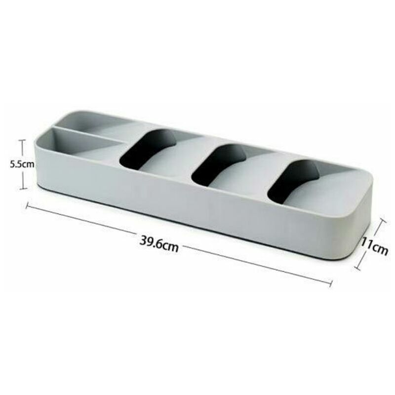 Range couverts pour tiroir gris 39.5x11.5.7cm