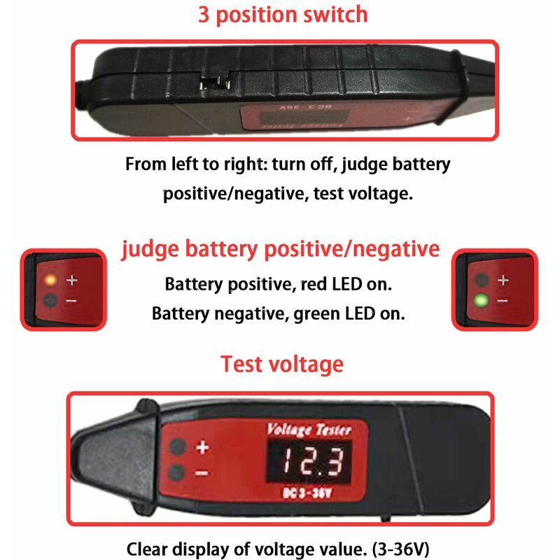 Testeur De Tension De Voiture Camion 2.5-32v Dc, Testeur De Circuit,  Ampoule Affichage Numérique, Stylo De Test De Sonde Pour Outil De  Diagnostic Automobile - Voltmètres - AliExpress