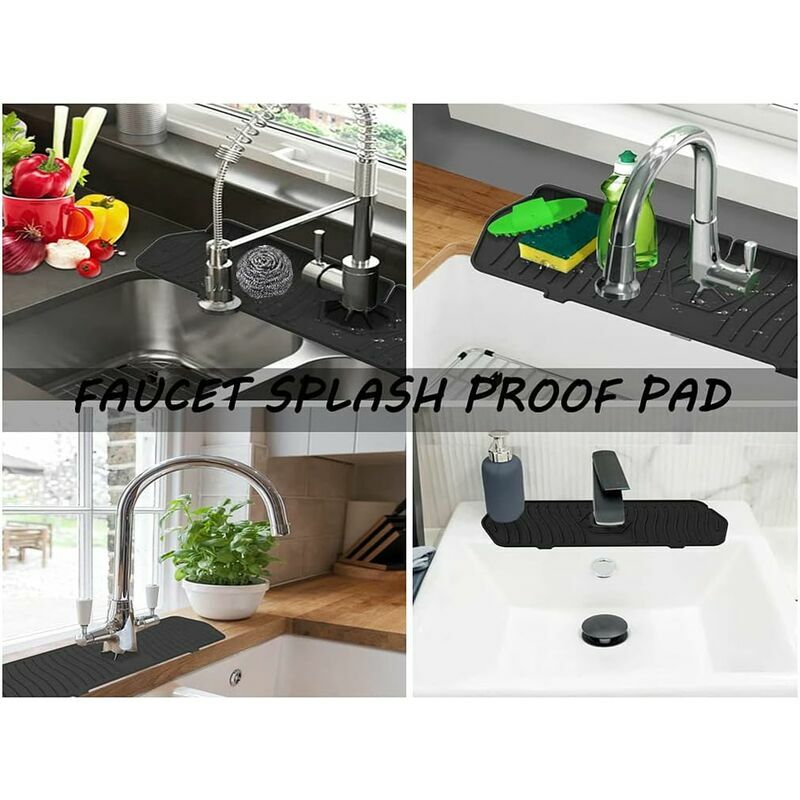 1pc Robinet de cuisine Évier Splash Guard, Tapis de robinet en silicone,  Catcher d'eau de robinet pour la protection de comptoir de cuisine salle de  b