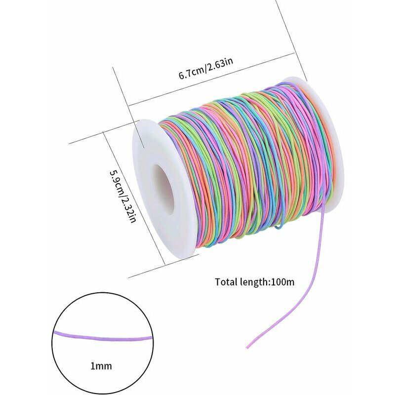 Rouleau de 18 mètres élastique fil tressé 1mm coloris Blanc