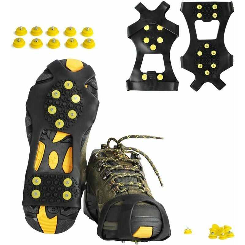 Crampons antidérapants en acier à 18 dents pour le sport, accessoires  d'escalade, de randonnée, de neige - AliExpress