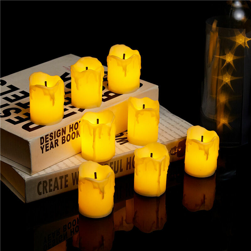 Lot de 6 bougies coniques sans flamme vacillantes à piles, mèche 3D lumière  chaude avec télécommande 10 touches, bougies LED pour fenêtre en cire  véritable pour Noël, maison, fête, mariage (ivoire) 