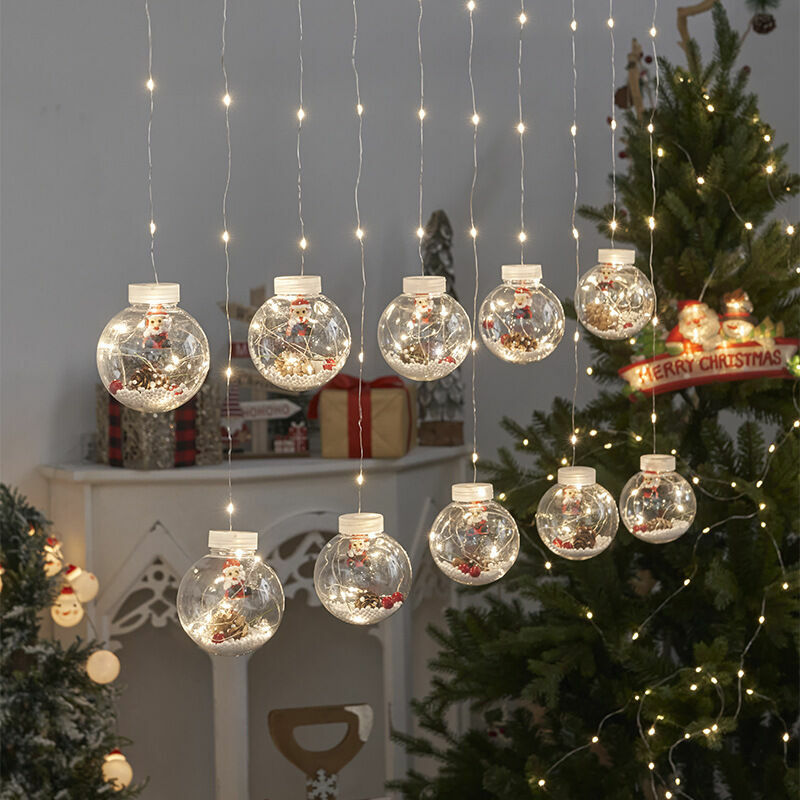 Lumières de fantaisie DEL de Noël d'extérieur sphère étoilée, boule  lumineuse à DEL pour la suspension, boule lumineuse de Noël pour la  décoration (50 lumière, 6 po)