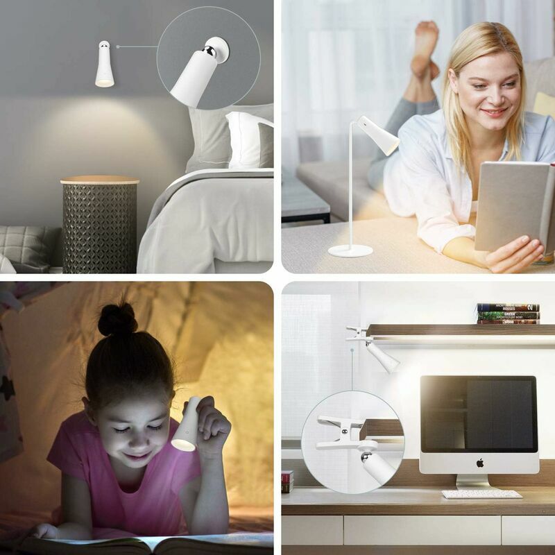 Lampe de bureau LED 2PCS pour enfants, porte-stylo, lampe de lecture LED  Rotation à 360 ° Lampe de bureau attentionnée pour les yeux pour le bureau  à domicile